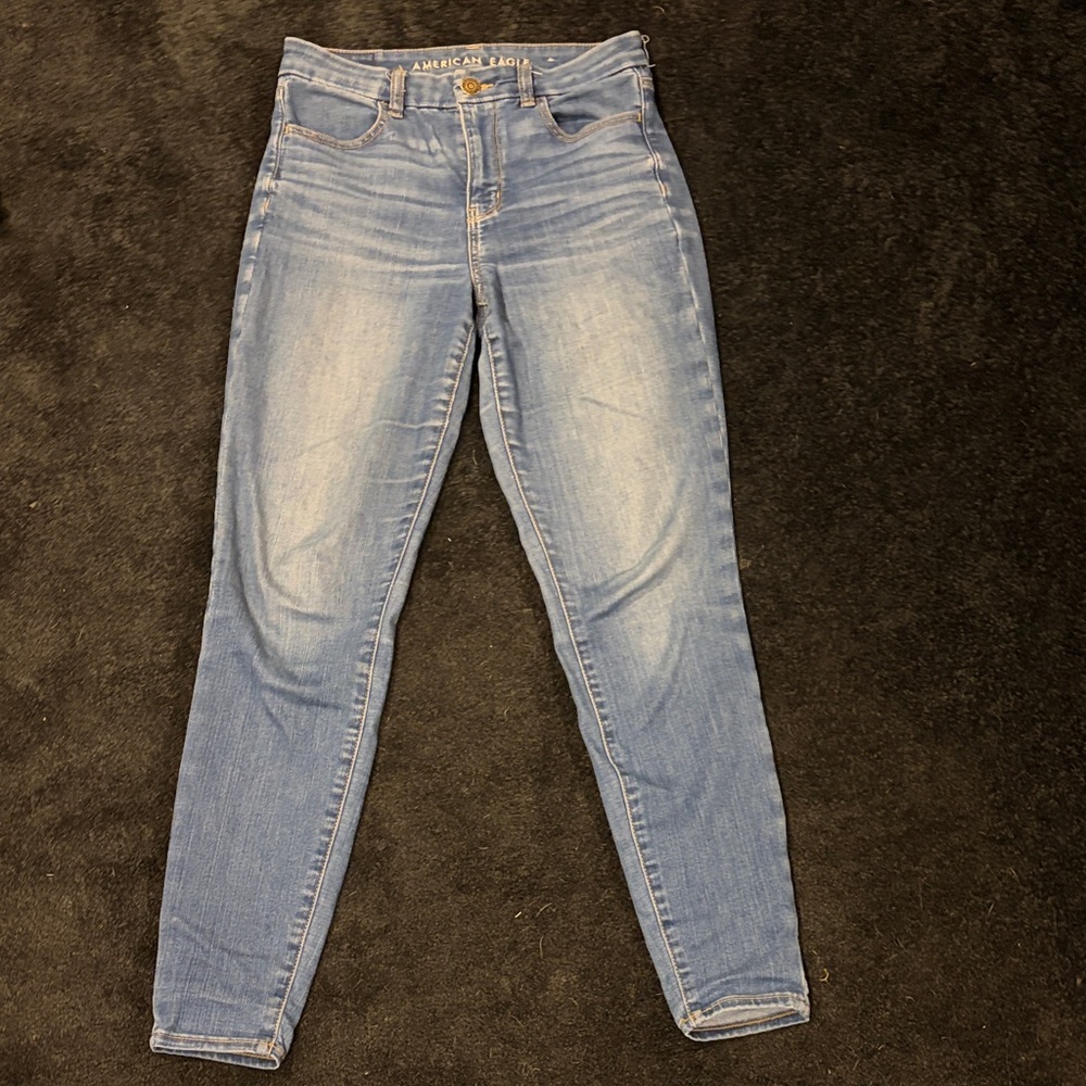American Eagle Outfitters Medium Blue High-Rise Skinny Jeans